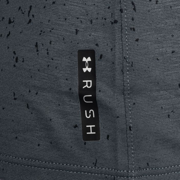 Koszulka do biegania damska Under Armour Rush Cicada black/pitch gray/lime surge 4