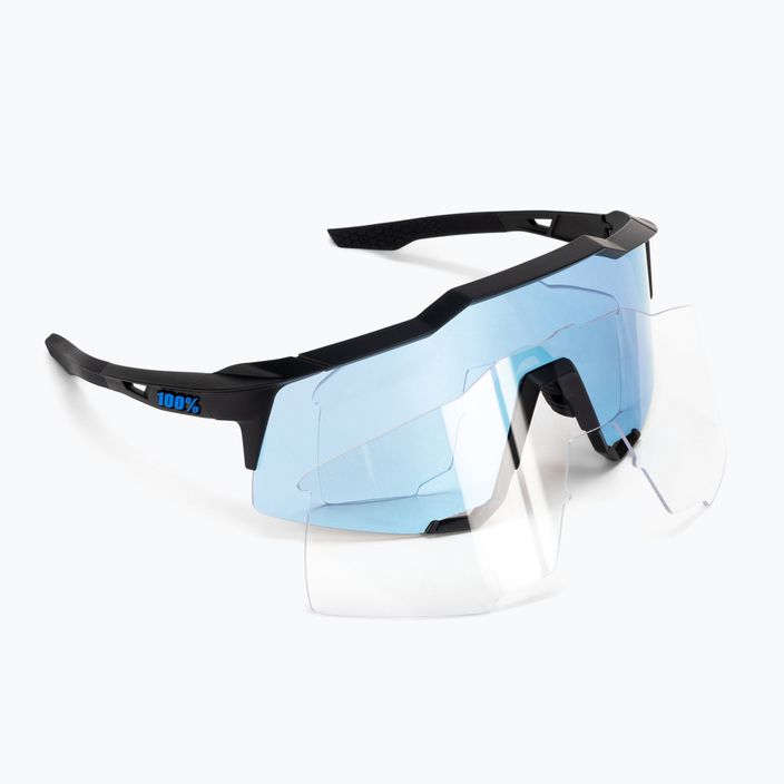 Okulary przeciwsłoneczne 100% Speedcraft matte black/hiper blue multilayer mirror
