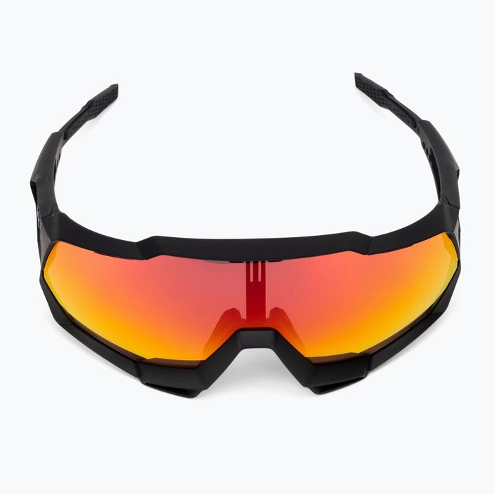 Okulary przeciwsłoneczne 100% Speedtrap soft tact black/hiper red multilayer mirror 4