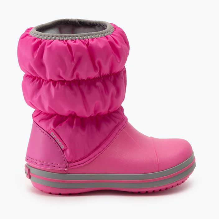 Śniegowce dziecięce Crocs Winter Puff Kids electric pink/light grey 2