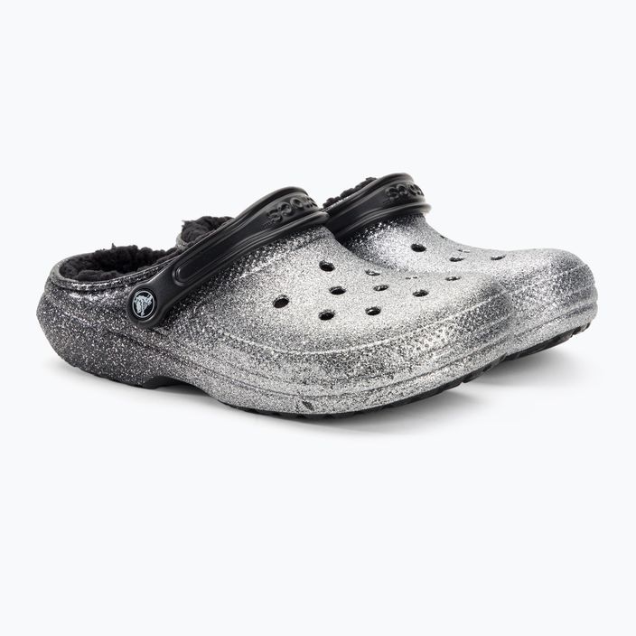 Klapki Crocs Classic Glitter Lined Clog black/silver 5