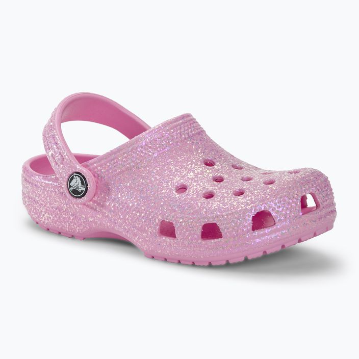 Klapki dziecięce Crocs Classic Glitter Clog flamingo 2