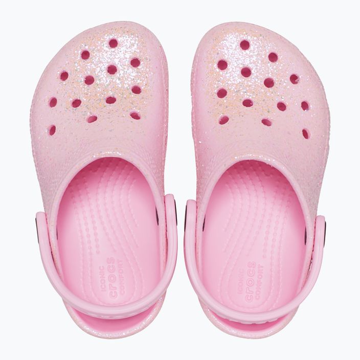 Klapki dziecięce Crocs Classic Glitter Clog T flamingo 12