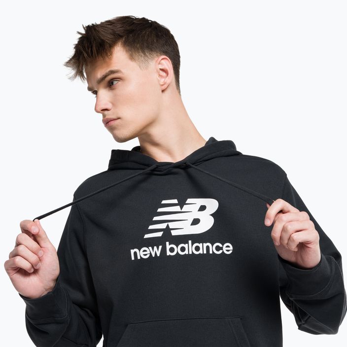 Bluza męska New Balance Essentials Stacked Logo French Terry Hoodie black 8