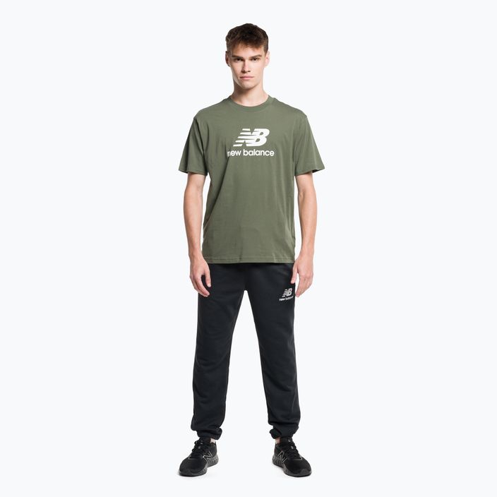 Koszulka męska New Balance Essentials Stacked Logo deep olive green 2