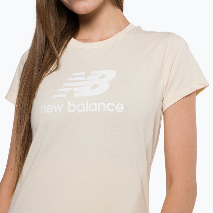 Koszulka damska New Balance Essentials Stacked Logo tm cream 4