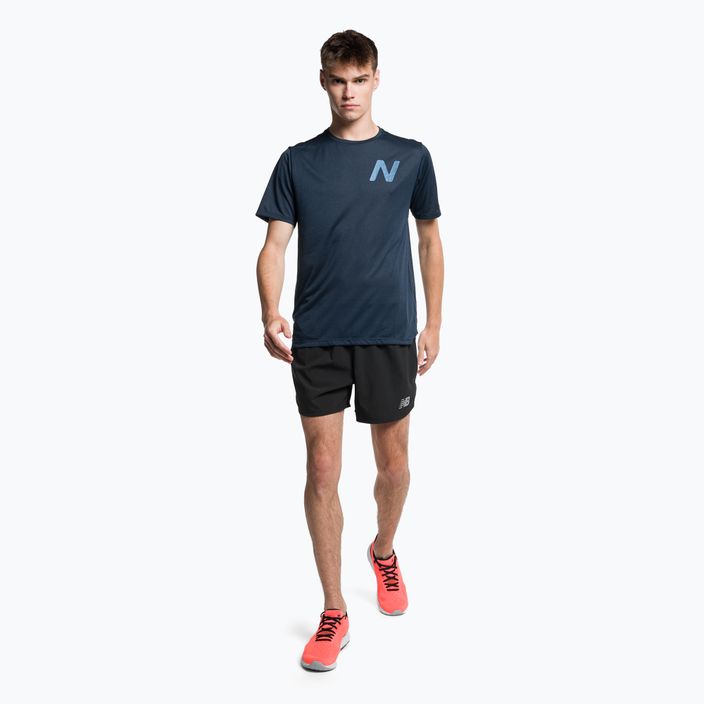 Koszulka do biegania męska New Balance Printed Impact Run navy/multi 2