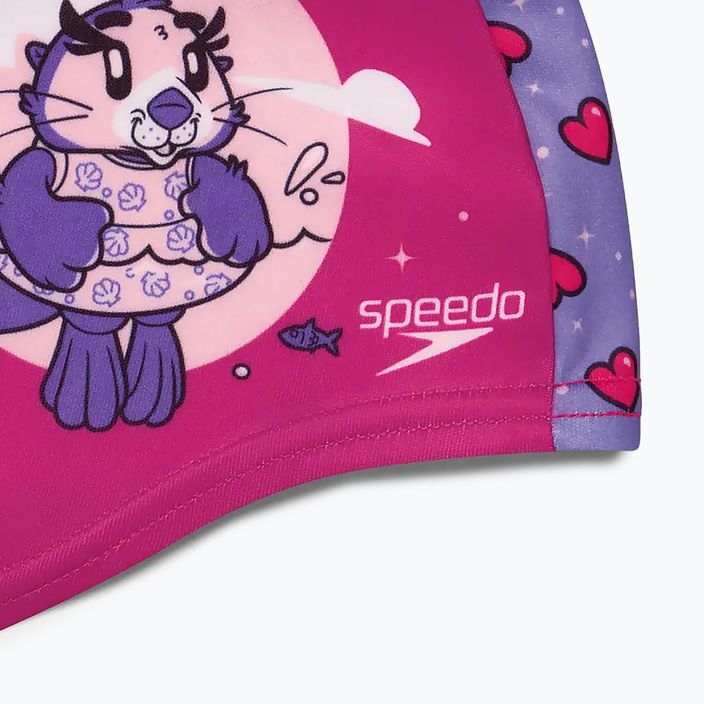 Czepek pływacki dziecięcy Speedo Printed Polyester pink/purple 3