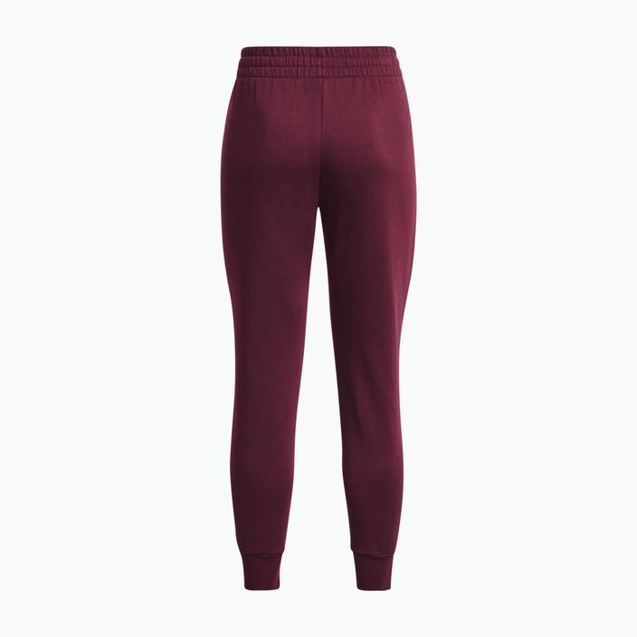 Spodnie damskie Under Armour Rival Fleece dark maroon/white 6