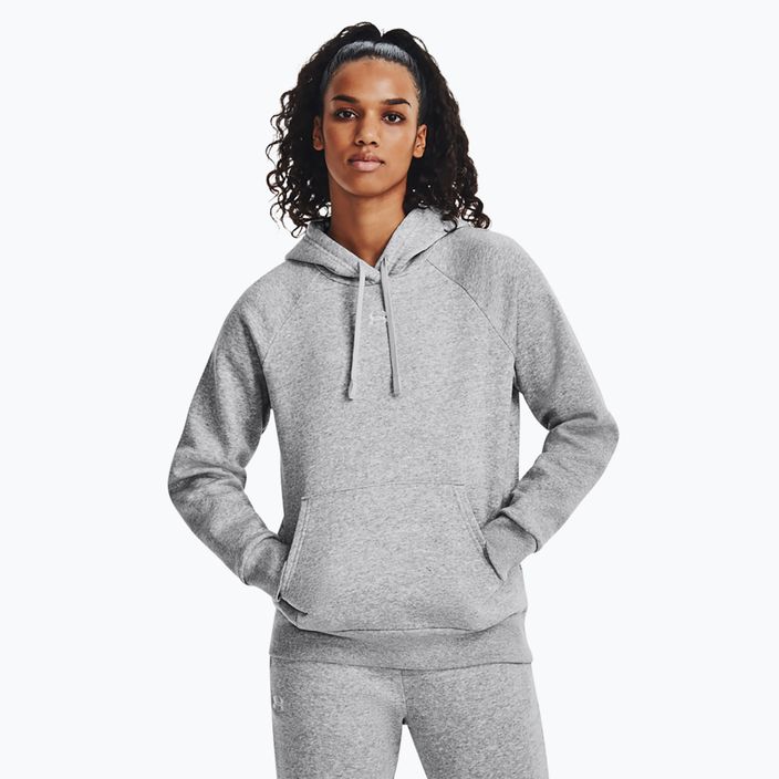 Bluza damska Under Armour Rival Fleece Hoodie mod gray light heather/white