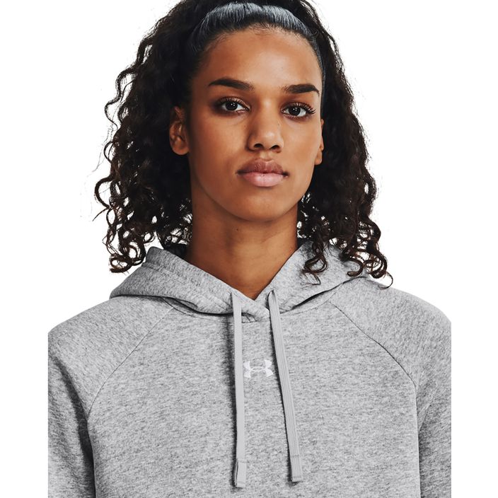 Bluza damska Under Armour Rival Fleece Hoodie mod gray light heather/white 4