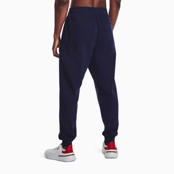 Spodnie męskie Under Armour Rival Fleece Joggers midnight navy/white 3