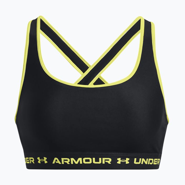 Biustonosz fitness Under Armour Crossback Mid black/lime yellow 5