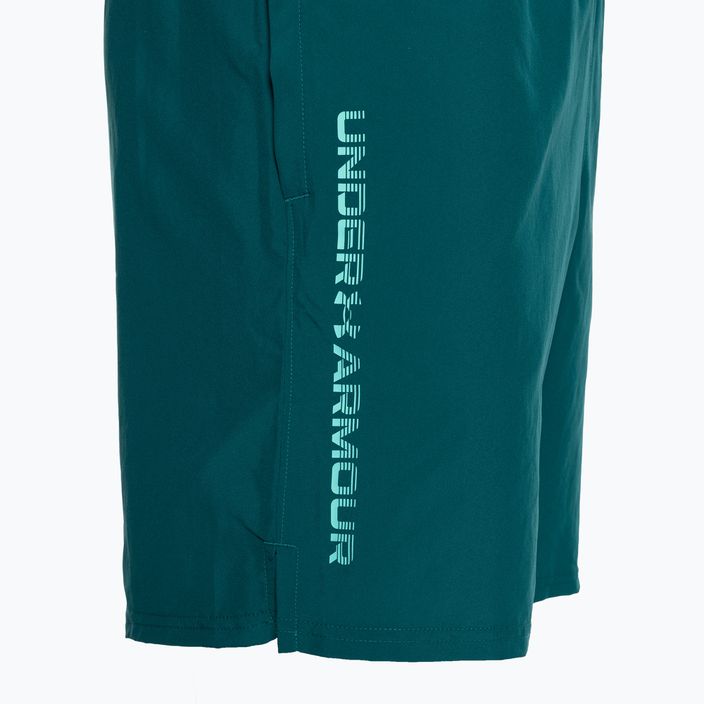 Spodenki treningowe męskie Under Armour Woven Wordmark hydro teal/radial turquoise 7