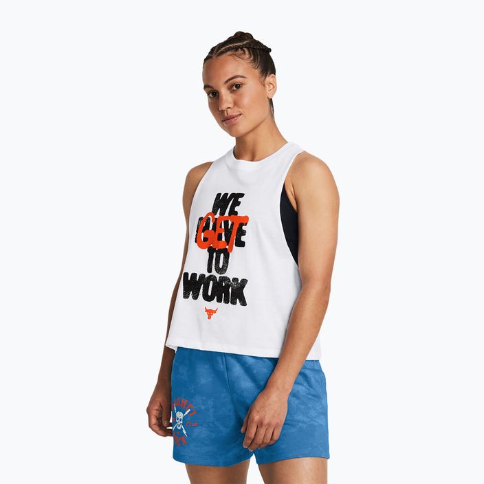 Tank top treningowy damski Under Armour Project Rock Underground white/black/phoenix