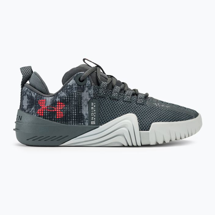 Buty treningowe damskie Under Armour TriBase Reign 6 pitch gray/gray void/rush red 2