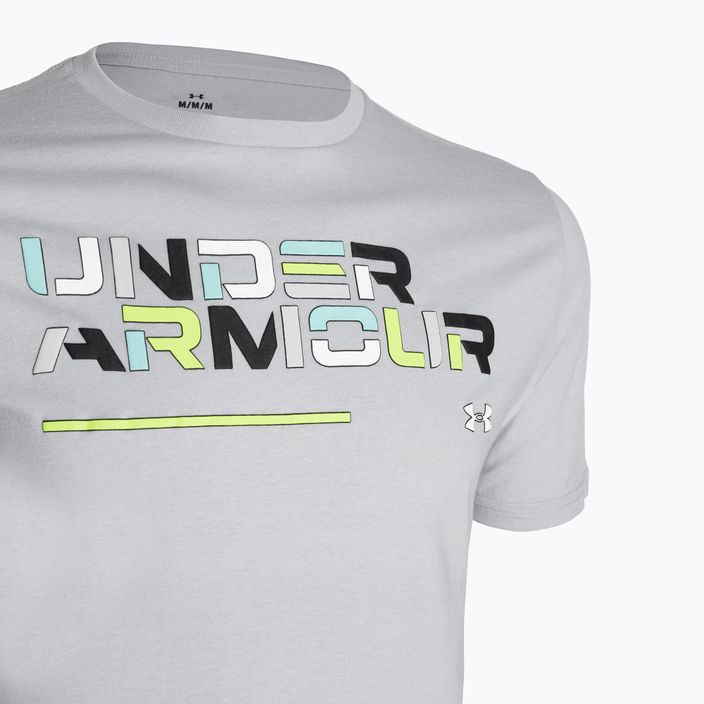 Koszulka męska Under Armour Colorblock Wordmark mod gray/black 5