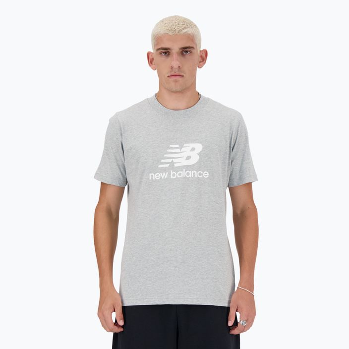 Koszulka męska New Balance Stacked Logo athletic grey 3