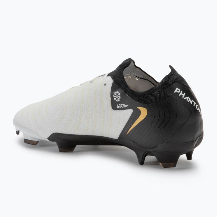 Buty piłkarskie męskie Nike Phantom GX II Pro FG white/metallic gold coin/black 3