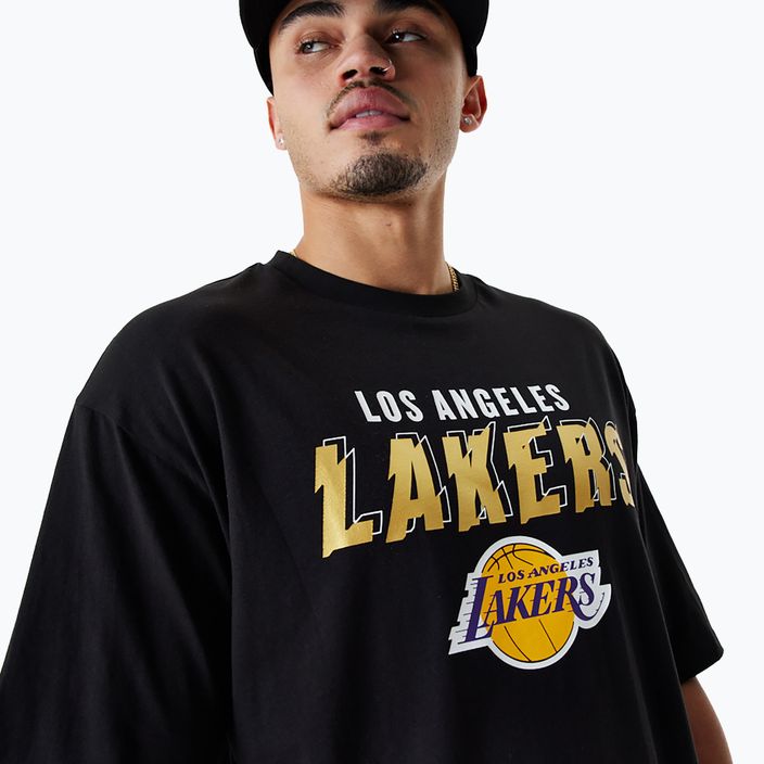 Koszulka męska New Era Team Script OS Tee Los Angeles Lakers black 4