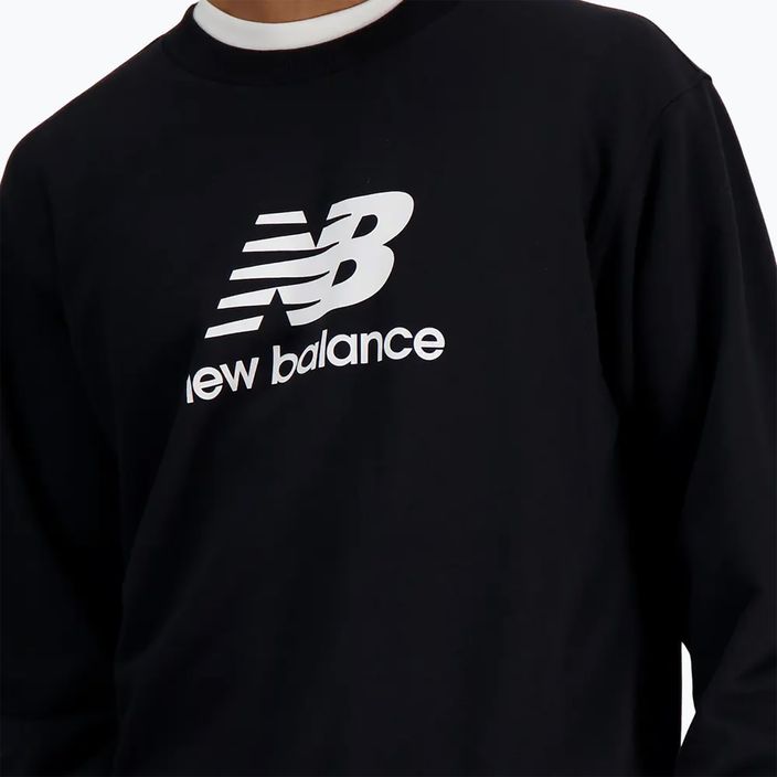 Bluza męska New Balance Stacked Logo French Terry Crew black 4
