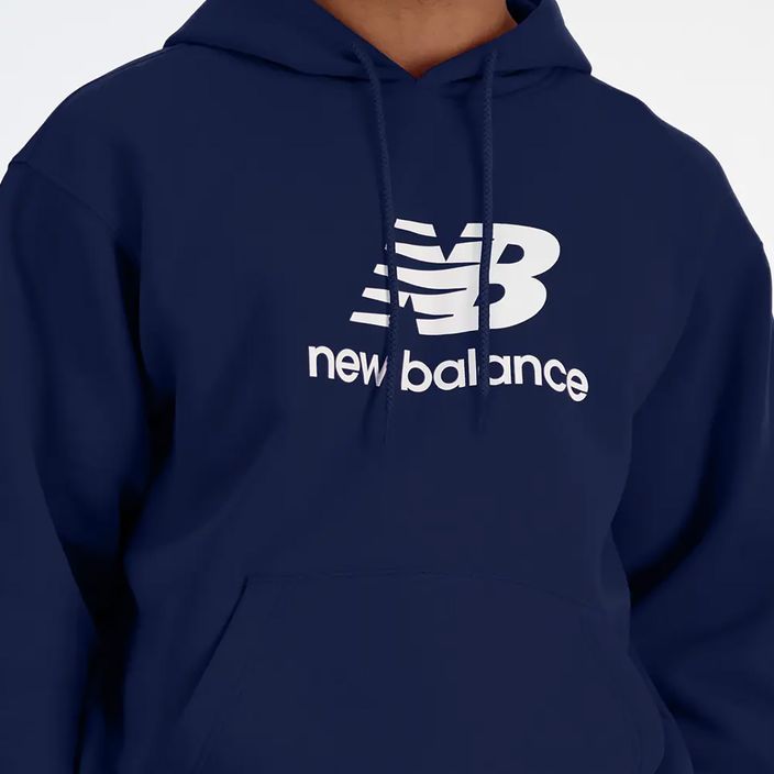 Bluza męska New Balance Stacked Logo French Terry Hoodie navy 4