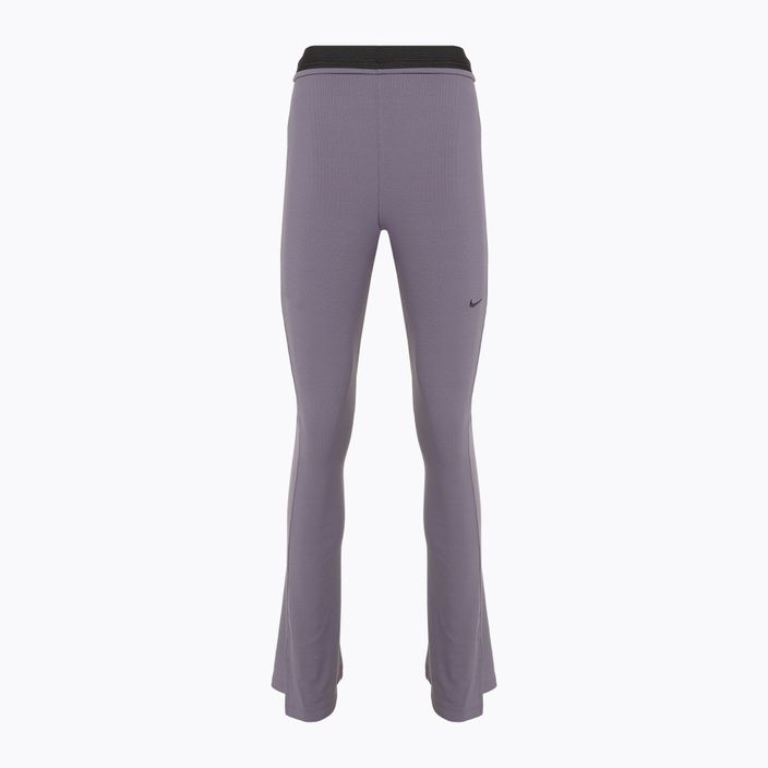 Legginsy damskie Nike Sportswear Chill Knit Mini-Rib Flared daybreak/black