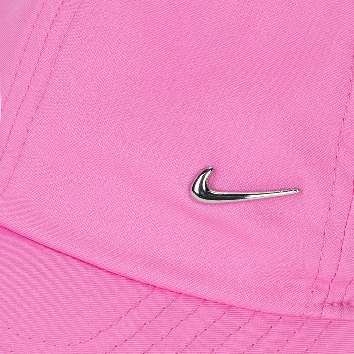 Czapka z daszkiem Nike Dri-Fit Club Unstructured Metal Swoosh playful pink/metallic silver 3