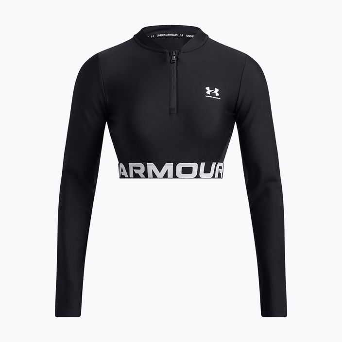 Top treningowy damski Under Armour Heat Gear Rib 1/4 Zip black/black/white 2