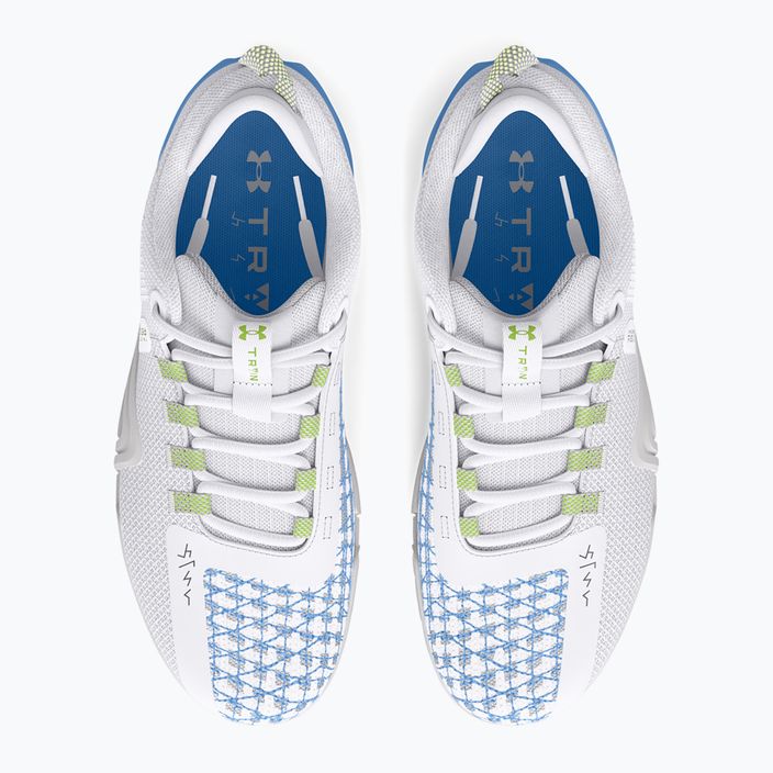 Buty treningowe damskie Under Armour TriBase Reign 6 white/horizon blue/morph green 4