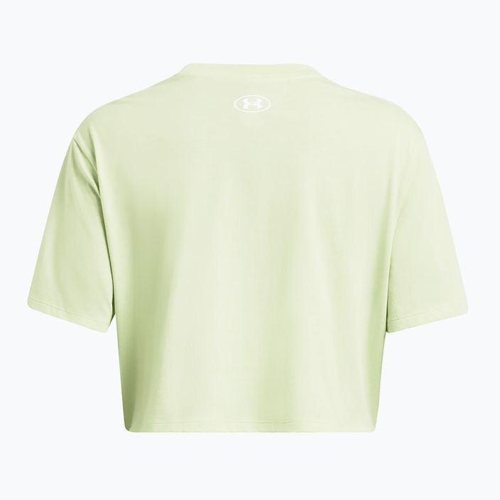 Koszulka damska Under Armour Boxy Crop Logo retro green/white 2