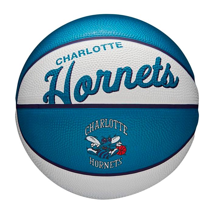 Piłka do koszykówki dziecięca Wilson NBA Team Retro Mini Charlotte Hornets aqua rozmiar 3 3
