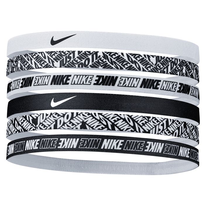 Opaski na głowę Nike Headbands Printed 6 szt. white 2