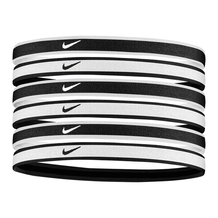 Opaski na głowę Nike Tipped Swoosh Sport 2.0 6 szt. white/black 2
