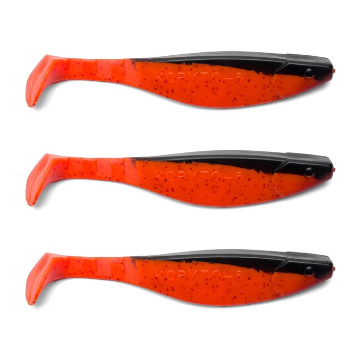 Przynęta gumowa Relax Kopyto 6 Standard 3 szt. black orange/red glitter 2