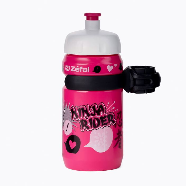 Bidon rowerowy Zefal Little Z - Ninja Girl + Universal Clip Holder 350 ml pink/black 2