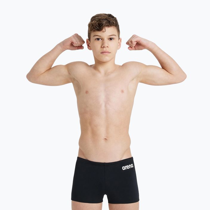 Bokserki kąpielowe dziecięce arena Team Swim Short Solid black/white 4