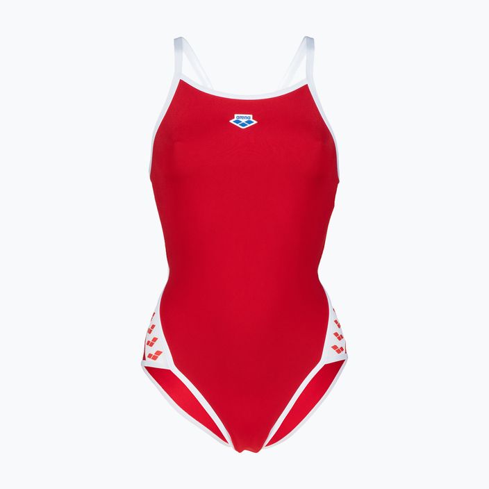 Strój pływacki jednoczęściowy damski arena Icons Super Fly Back Solid red/white 5