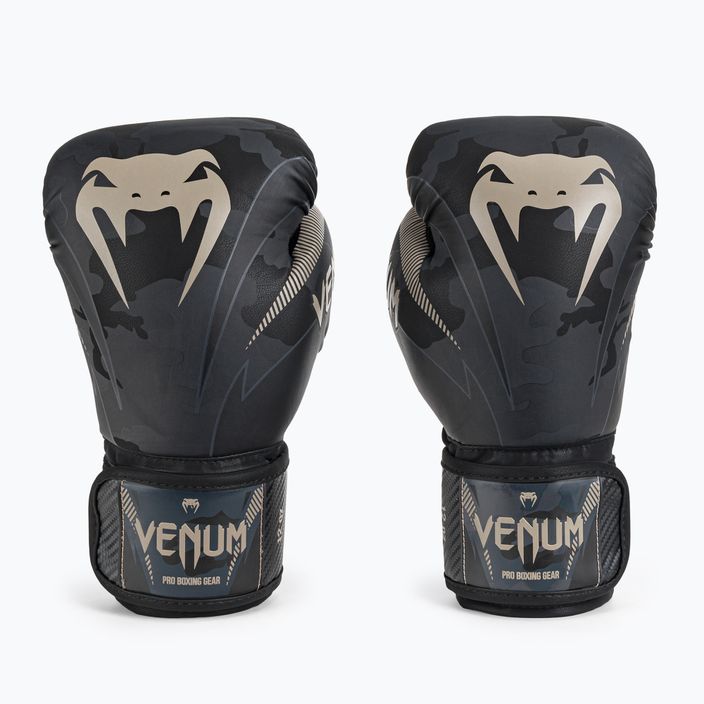 Rękawice bokserskie Venum Impact czarno-szare VENUM-03284-497