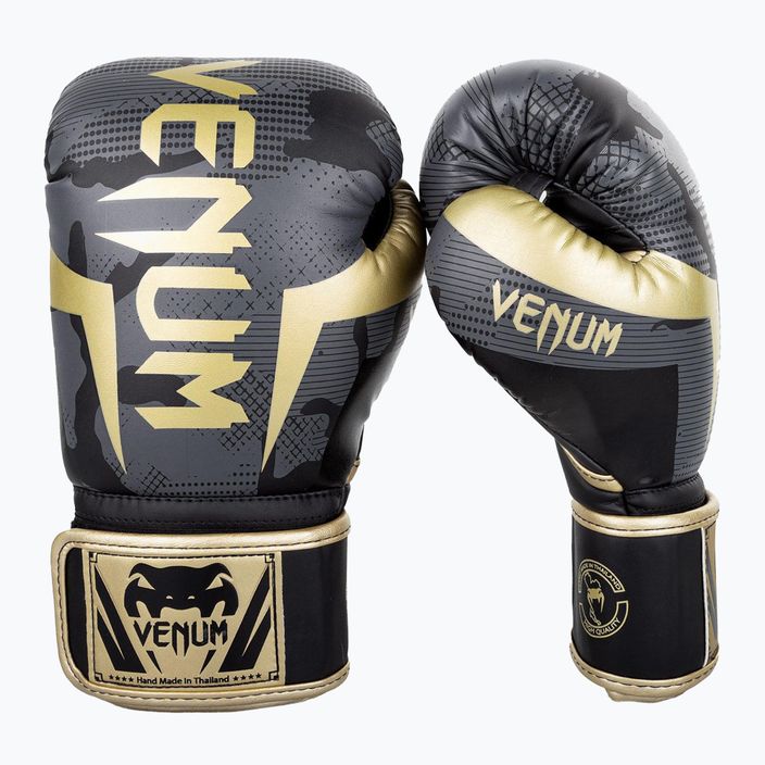 Rękawice bokserskie Venum Elite dark camo/gold 6