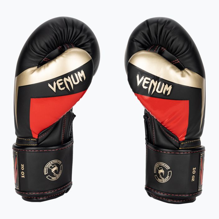 Rękawice bokserskie Venum Elite black/gold/red 3