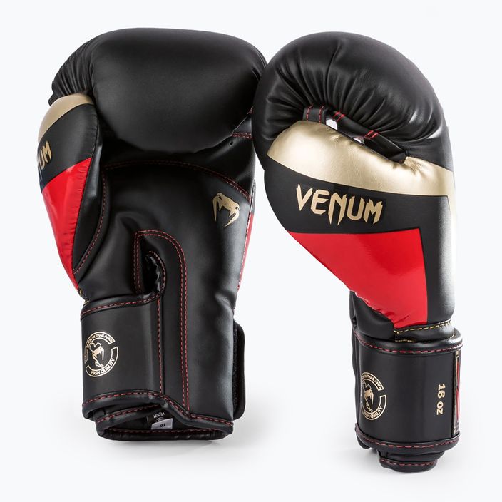 Rękawice bokserskie Venum Elite black/gold/red 6