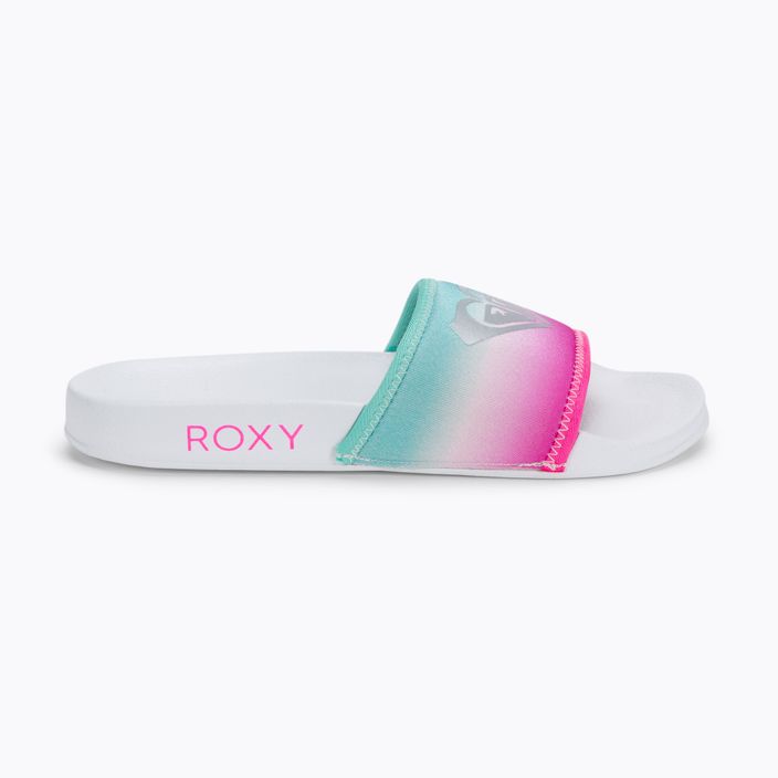 Klapki dziecięce ROXY Slippy Neo G white/crazy pink/turquoise 2
