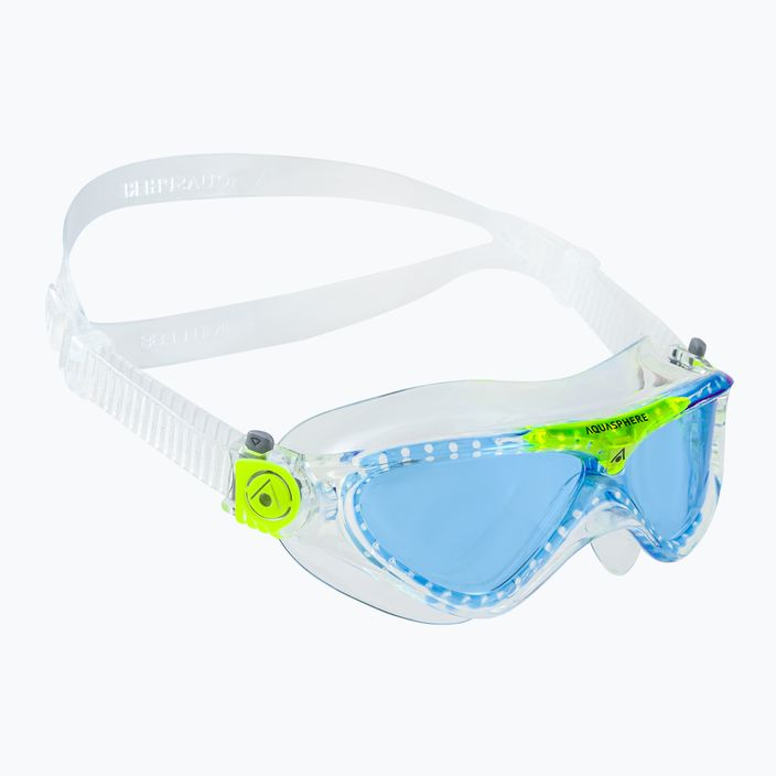 Maska do pływania dziecięca Aquasphere Vista transparent/bright green/blue MS5080031LB