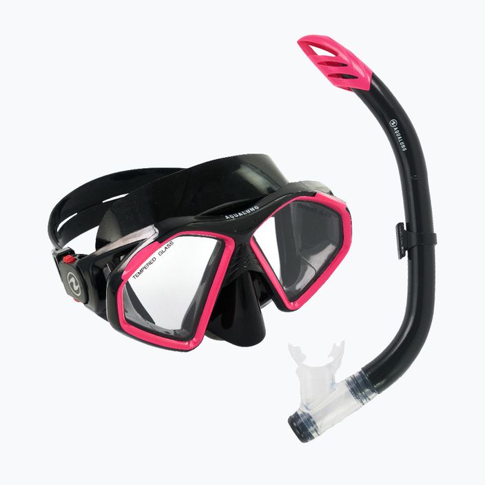 Zestaw do snorkelingu Aqualung Hawkeye Combo black/pink 10