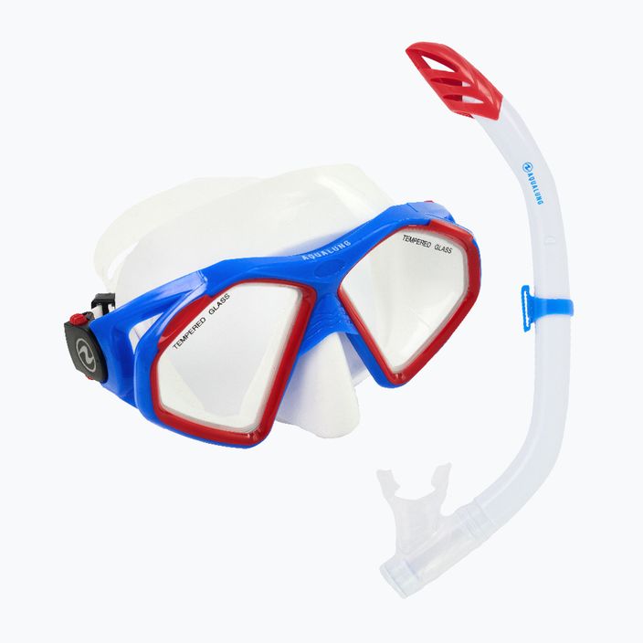 Zestaw do snorkelingu Aqualung Hawkeye Combo white/blue/red 9