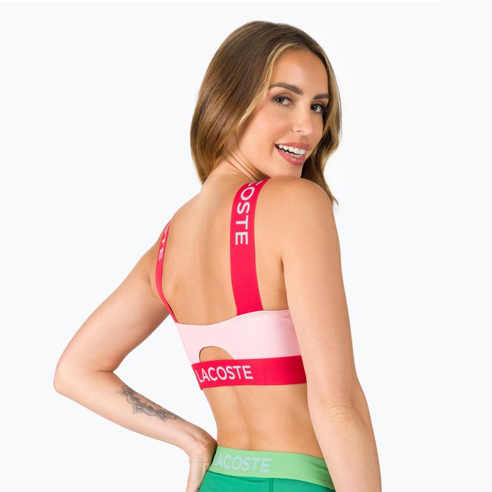 Góra od stroju kąpielowego Lacoste różowo-czerwona MF3389 3