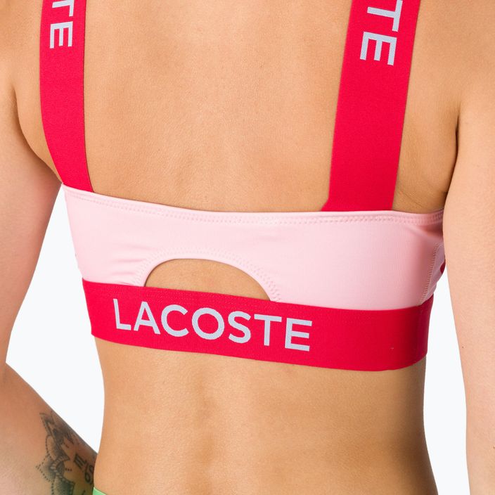 Góra od stroju kąpielowego Lacoste różowo-czerwona MF3389 4