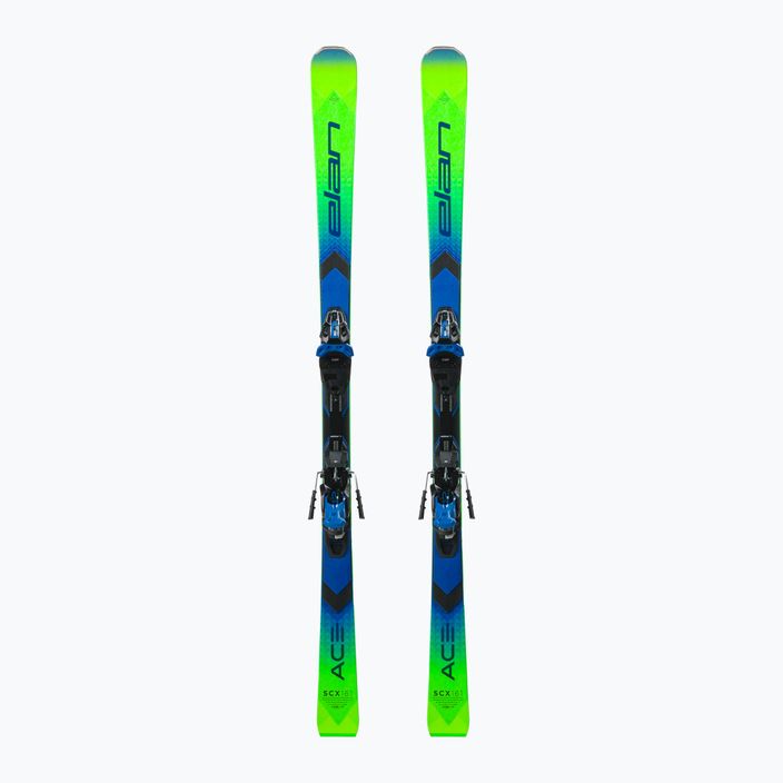 Narty zjazdowe Elan Ace SCX Fusion + wiązania EMX 12 green/blue/black