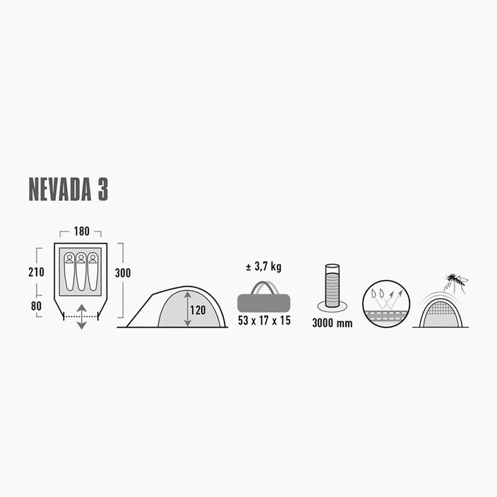 Namiot kempingowy 3-osobowy High Peak Nevada 3 nimbus grey 10